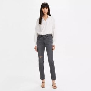 Levi's Premium 501 SKINNY WOMEN'S JEANS washed black sz 26